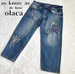 as know as olaca スカル 刺繍 スタッズ デニム パンツ