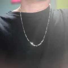 シルバー 【925刻印あり】　フィガロチェーンネックレス　長さ60㎝　太さ3ミリ
