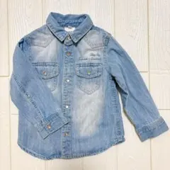 SLAPSLIP ライトブルーデニムシャツ90cm 春 秋綿100% 羽織