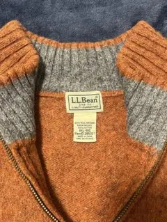 L.L.Bean オレンジ　ハーフジップセーター