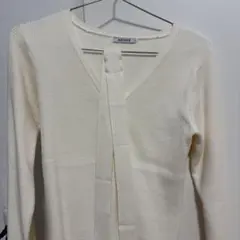 SENEE choker rib knit cardigan ホワイト