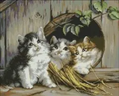 クロスステッチキット「3匹の子猫」刺繍キット