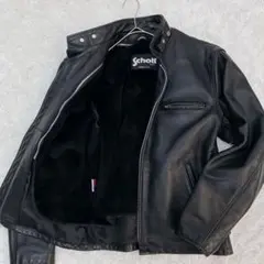 【美品】ショット シングル ライダースジャケット ブラック ライナー付 USA