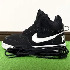 NIKE ナイキ コート バーロウ ミドル 厚底 黒白 スニーカー デカロゴ
