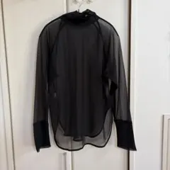 値下げGUIDO VERAシースルー黒クロップドシャツ - メルカリ