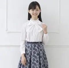 新品150★Mezzo Piano★リボン付きホワイトシャツ　ブラウス　卒服