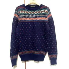 WASTE TWICE &co ノルディック柄ニット　クルーネックニット