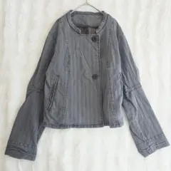 GIANNI LO GIUDICE ノーカラージャケット L グレー デニム調のサムネイル