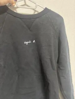 agnès b. 黒 長袖トップス ロゴ刺繍