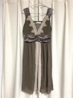 ワンピース　ワンピ　シフォン　カーキ　グリーン　フェアリーグランジ