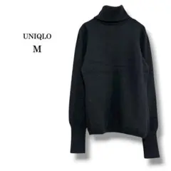 【ユニクロ】カシミヤ100% タートルネックセーター　長袖ニット　ブラック　M