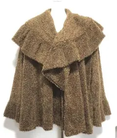 LUCY COMPANY ポンチョ風 マント風 コート ビッグカラー 羽織り