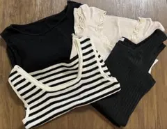 【まとめ売り】タンクトップ（ブラカップ付き1・カップなし3）