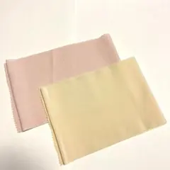 未使用　ピンク，クリーム色半襟2枚セット