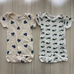 【美品】プチバトー 半袖 ロンパース 24m 2枚セット