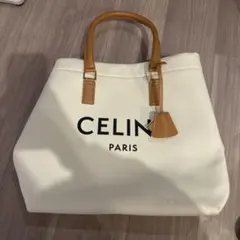 CELINE トートバッグ ホワイト キャンバス
