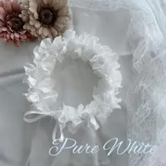 リボンクラウン ピュアホワイト×ホワイトサテンリボン 花冠