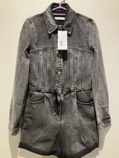 IRO グレー デニムオーバーオール