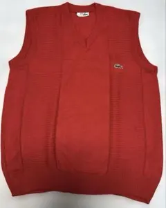 CHEMISE LACOSTE ラコステ ニットベスト 42 エンジ 旧タグ
