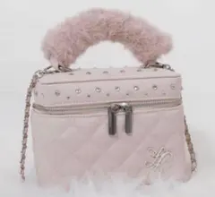 lumignon ルミニョンバニティバッグ ファー付き ホワイトルミニョン