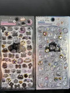新品　カミオジャパン　ジュエルプチドロップ　シール　くろ　みるく