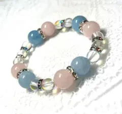 大粒　アクアマリン ローズクオーツ　オーストリアンクリスタル　パワーストーン