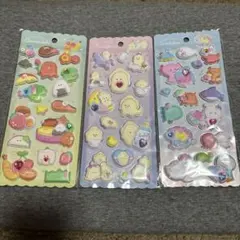 つぶらな瞳のぷくぷくシール　3枚セット