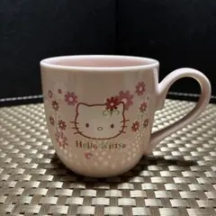 Hello Kitty 花柄マグカップ ピンク
