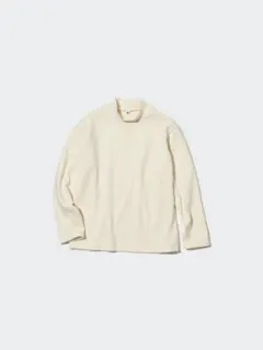 UNIQLO ソフトフリースハイネックTシャツ kids オフホワイト　長袖T