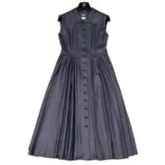希少✨美品✨Reneルネ ロングワンピース ビジュー フリル ストレッチ フレア タグ付✨ ルネ ロングワンピース 24SS フレア ゆったり ビジュー 上品