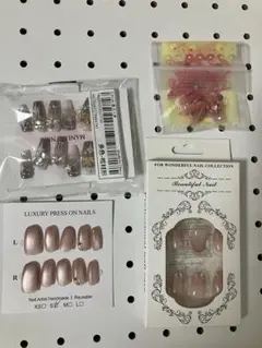 ピンクネイルチップ 4点セット