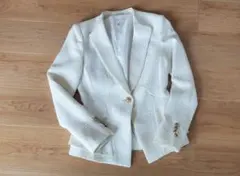 ホワイト テーラードジャケット S(入学式/卒業式)