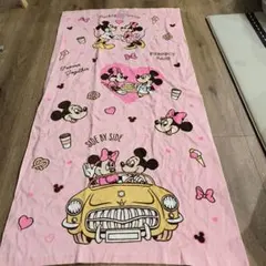 Disney ミッキー＆ミニー ピンク バスタオル 新品未使用 綿素材のサムネイル