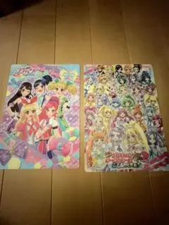 アイカツ　プリキュア 下敷きセット