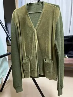 【値段交渉ok】古着　used ニットカーディガン　緑