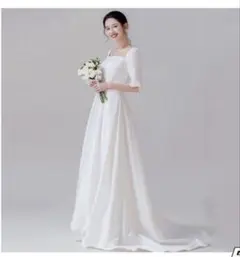 【値下げしました】ウェディングドレス　パーティドレス　二次会　前撮り　韓国風