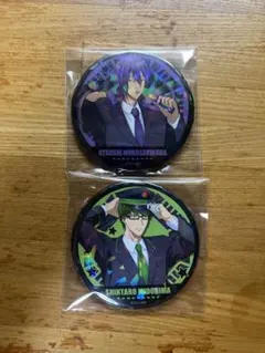 黒子のバスケ　駅員風　ホログラム　缶バッジ　紫原敦　緑間真太郎