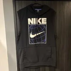 ◎ナイキ パック フリース フード付きノースリーブ 黒 メンズM