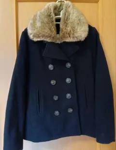 レディースピーコート　М　ネイビー