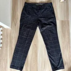 値下げGLOBAL WORK スラックス　チェックネイビー　メンズ　パンツ