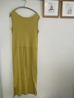 早い者勝ち　ナノユニバース　ノースリーブロングワンピース イエロー　ワンピース