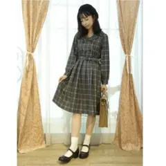 Fint★　フィント　ワンピース　チェック柄　ダブル釦　クラシカル