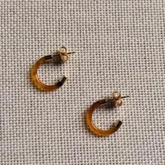 べっ甲風Ｋ18 フープピアス 約1.5cm
