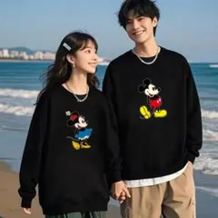 新品未使用ミッキー ミニー プリント スウェット薄手（ライトウェイト）C330