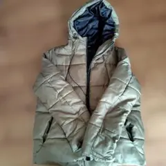 ZIP FIVE カーキ フード付きダウンジャケット