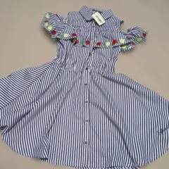 新品!!by LOVEiT ストライプ柄ワンピース 150のサムネイル