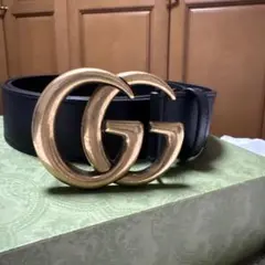 訳あり GUCCI GGマーモント リバーシブル ベルト 黒 茶 85⁠ - メルカリ