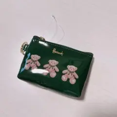 Harrods テディベア ポーチ グリーンのサムネイル