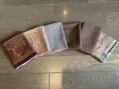 カットクロス パッチワーク 茶系⑤コットン生地 6枚セット