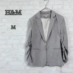 【H&M】グレー テーラードジャケット M レディース 春夏a2664